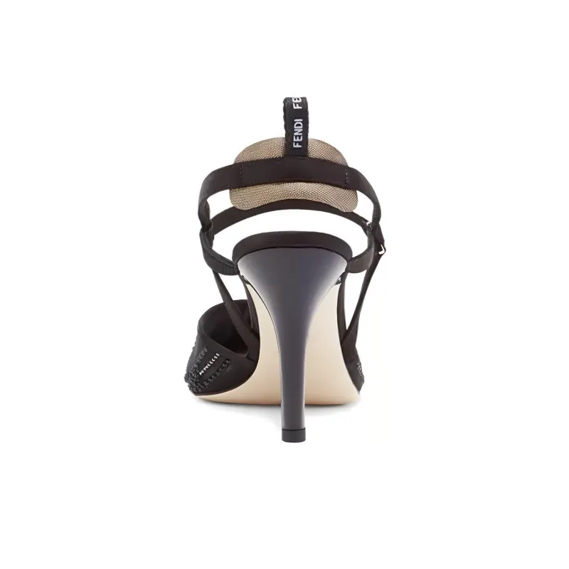 FENDI Colibri Slim Heel High Heels 8.5cm Women's Black-4