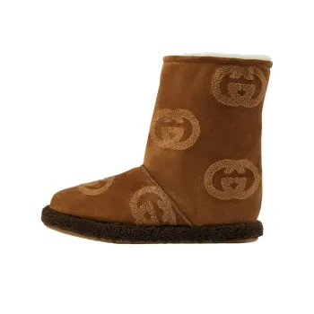GUCCI Interlocking Ankle Boots Women's Brown