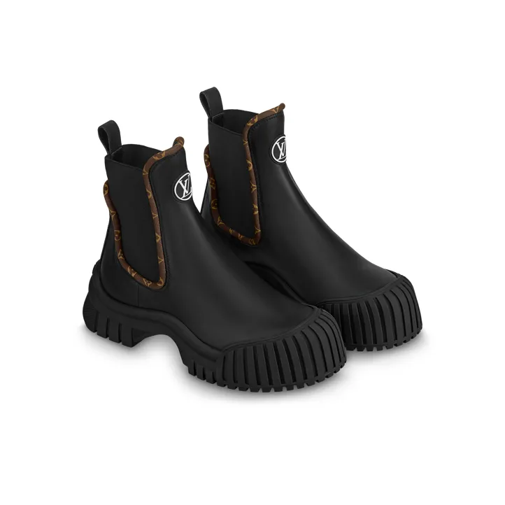 LOUIS VUITTON Ruby Flat Ankle Boots 'Black' Women's-2