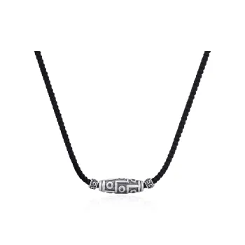 Hurry That Year 999 Fine Silver Cotton Rope Necklaces Men's