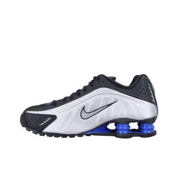 Nike Shox R4 Anti-Slip Wear-Resistant Low-Top Casual Running Shoes Women's Silver Black