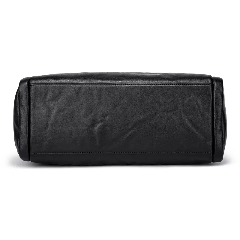 FAIRWHALE Cow Leather Crossbody Bag Shoulder Bag Camera Bag Regular Men's Black-4