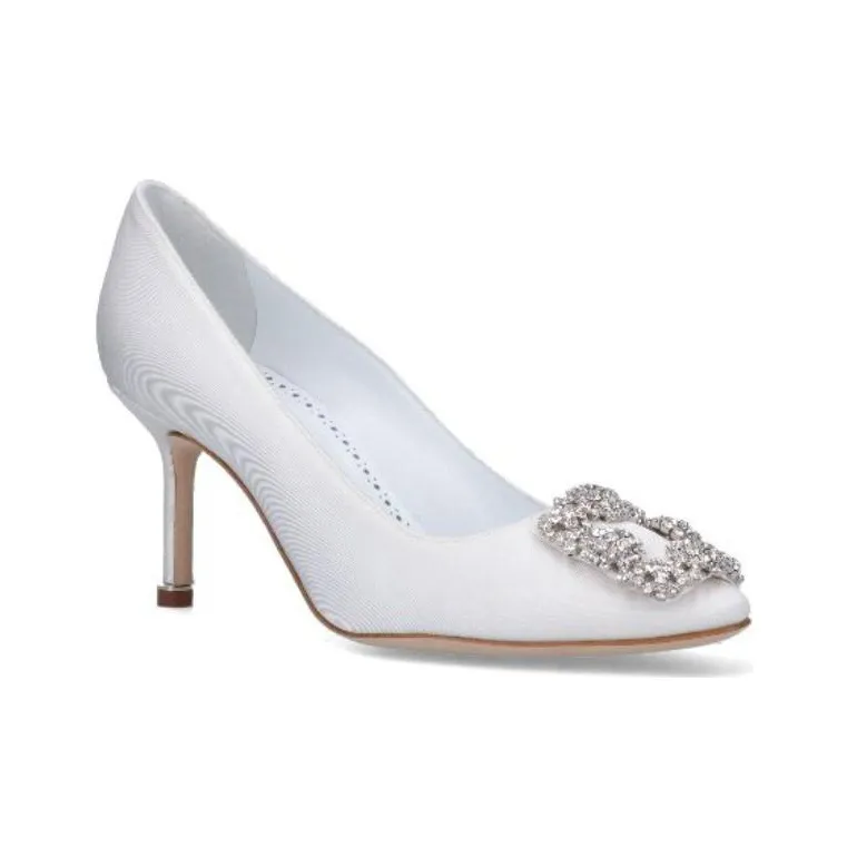MANOLO BLAHNIK Slim Heel High Heels Women's White-2