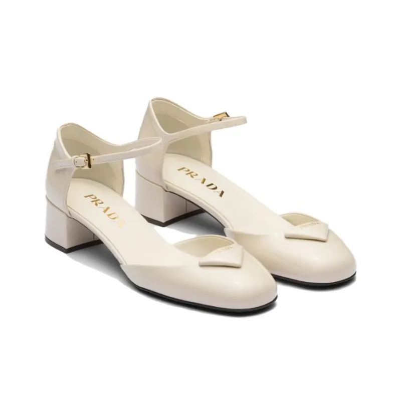 PRADA 35mm Triangle-logo Patent-leather Pumps-2
