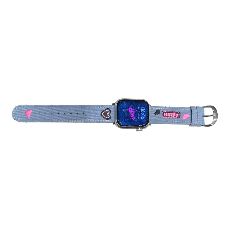 NCFCK Watch Band Apple Compatibility Denim Material-2