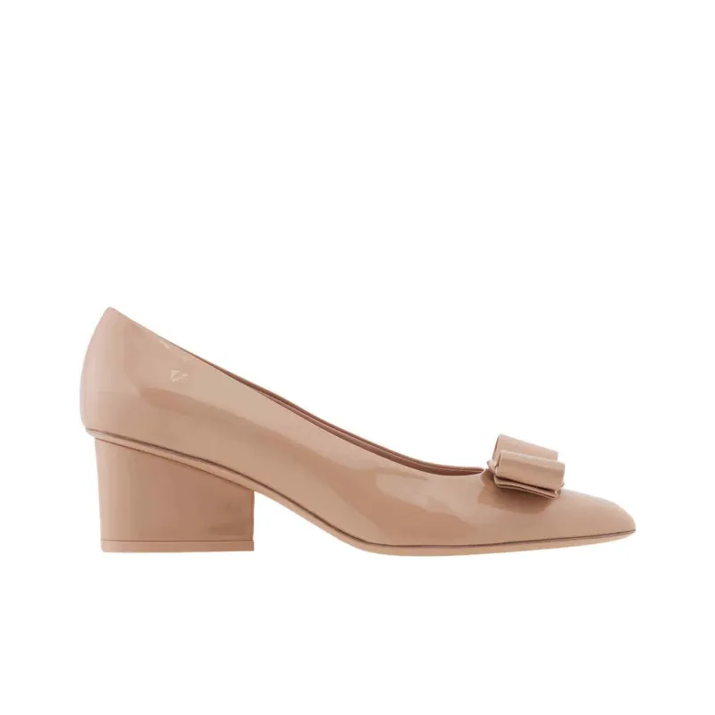 FERRAGAMO Viva Chunky Heel High Heels 5.5cm Women's Pink-1