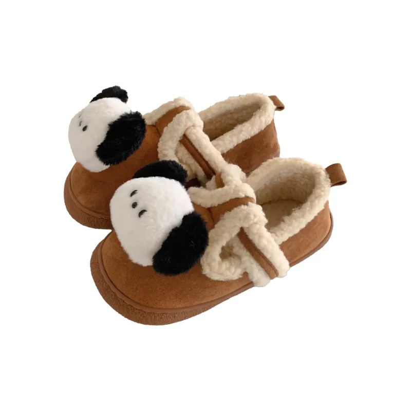 SHIGUDE Cotton Slippers Women's Dark Coffee-6