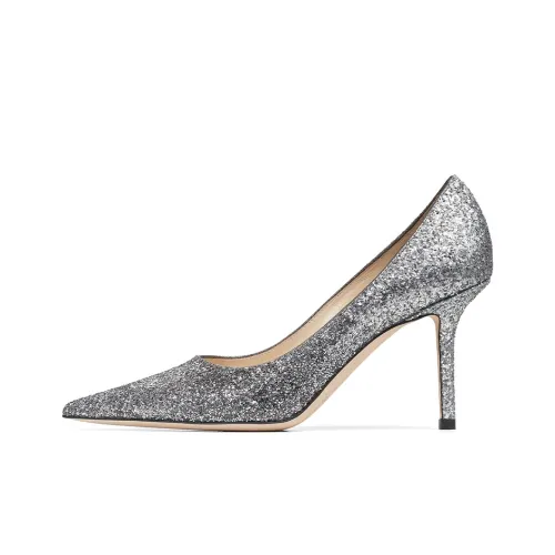 Jimmy Choo Love High Heels Women's Silver