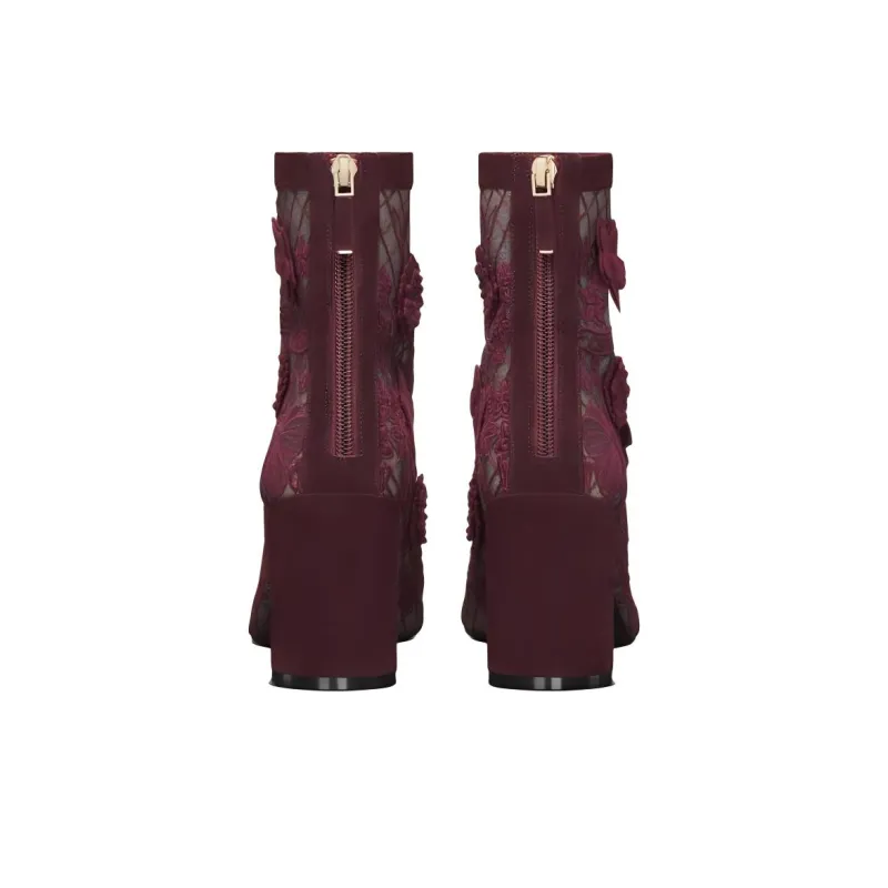 DIOR Naughtily-D Ankle Boots 8cm Women's Deep Peach Red-4
