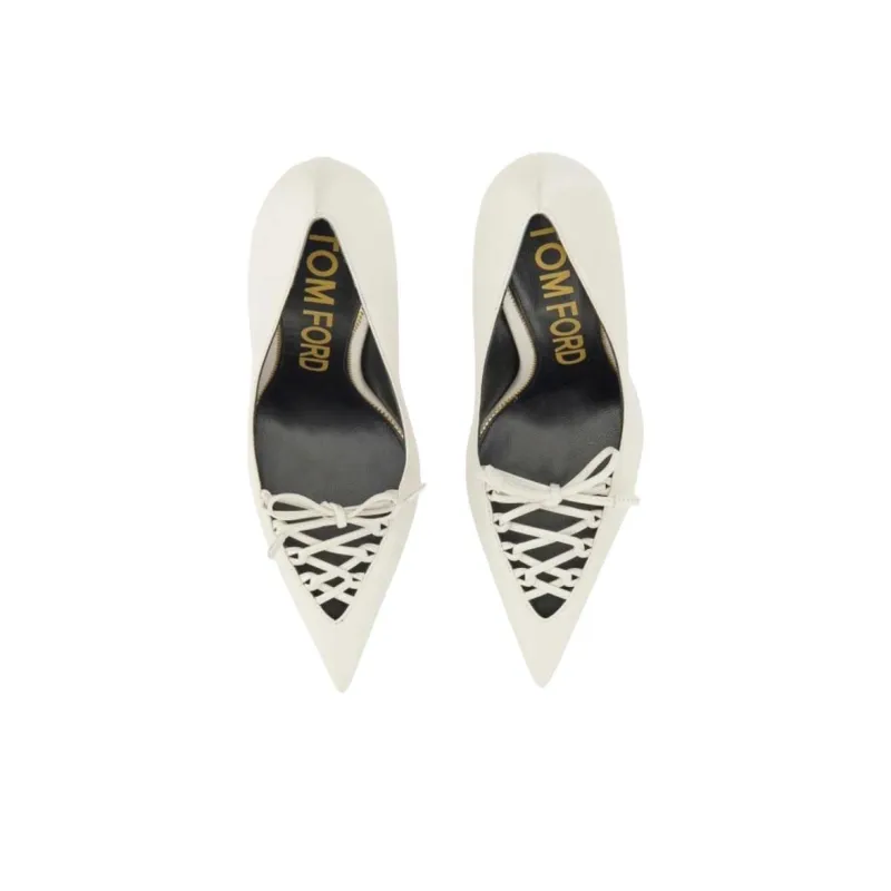 TOM FORD Cone Heel High Heels 10.5cm Women's White-3