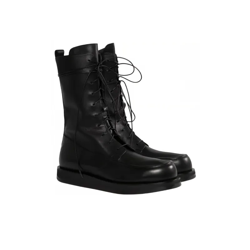 THE ROW Patty Leather Combat Boots-2