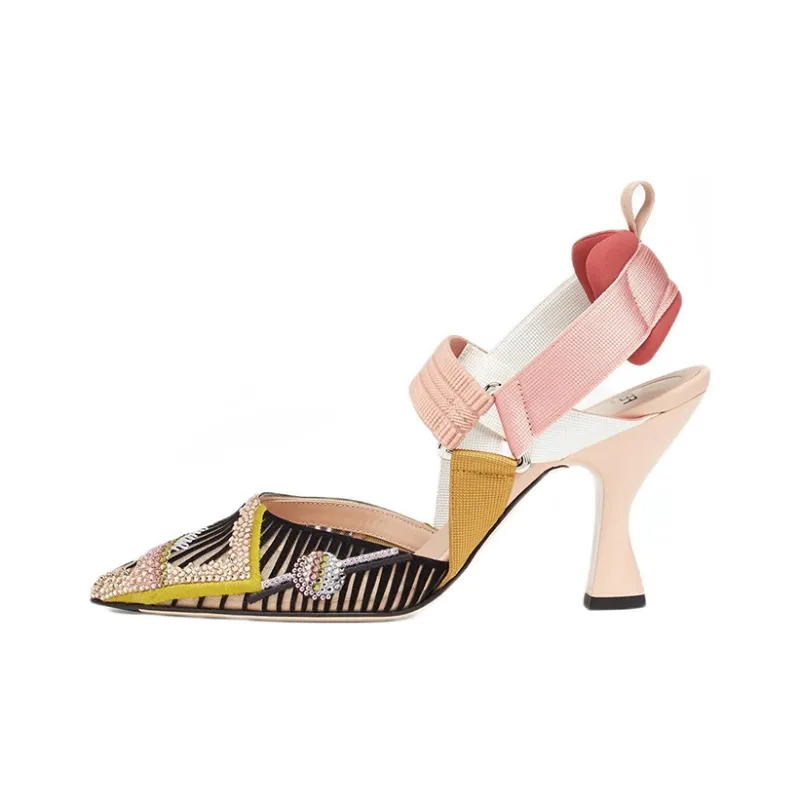 FENDI Colibri Fendi Chunky Heel High Heels 8.5cm Women's Multicolor-0