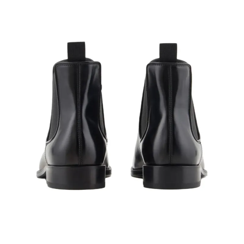 GIORGIO ARMANI Antique effect Short Chelsea Boots Men's Black-4
