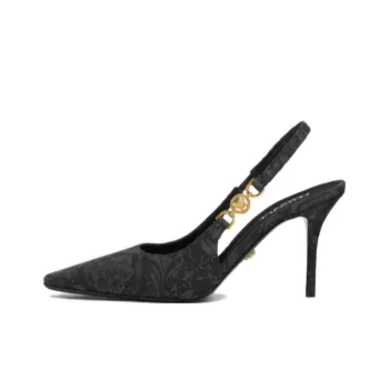 FANSIZHE Barocco MEDUSA '95 Slim Heel High Heels 8.5cm Women's Black