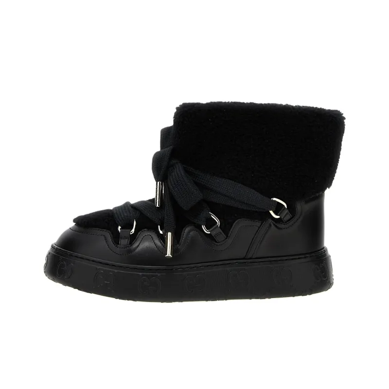 GUCCI Teddy Short Snow Boots Women's Black-0