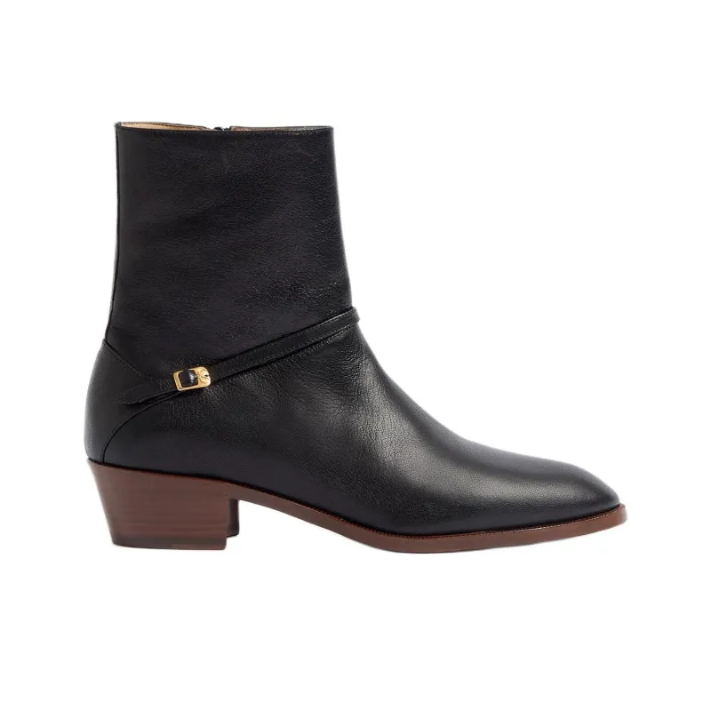 Valentino Pat Almond Toe Ankle Boots-1