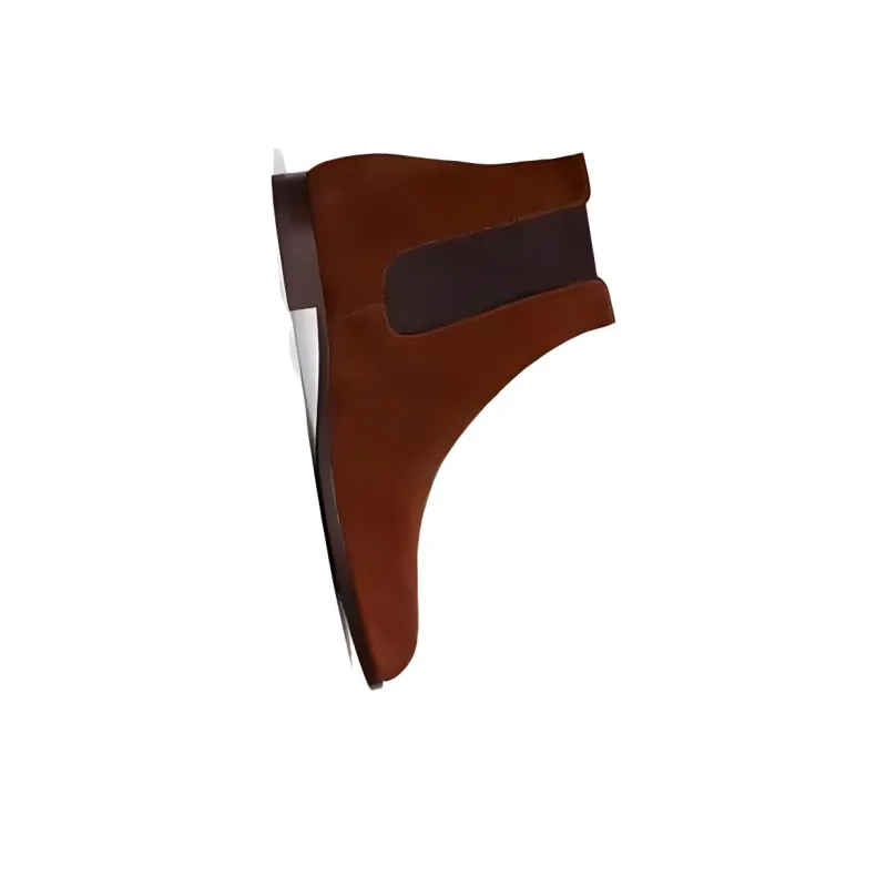 CELINE Short Chelsea Boots Men's Brown-2