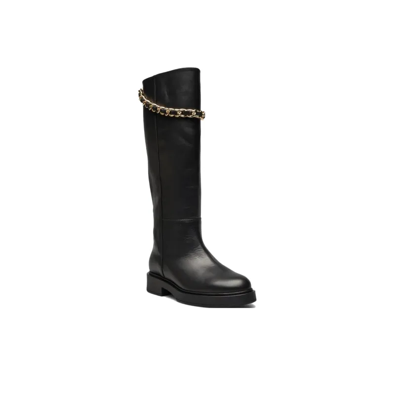 ALOHAS Knee-high Boots 2cm Women's Black-2