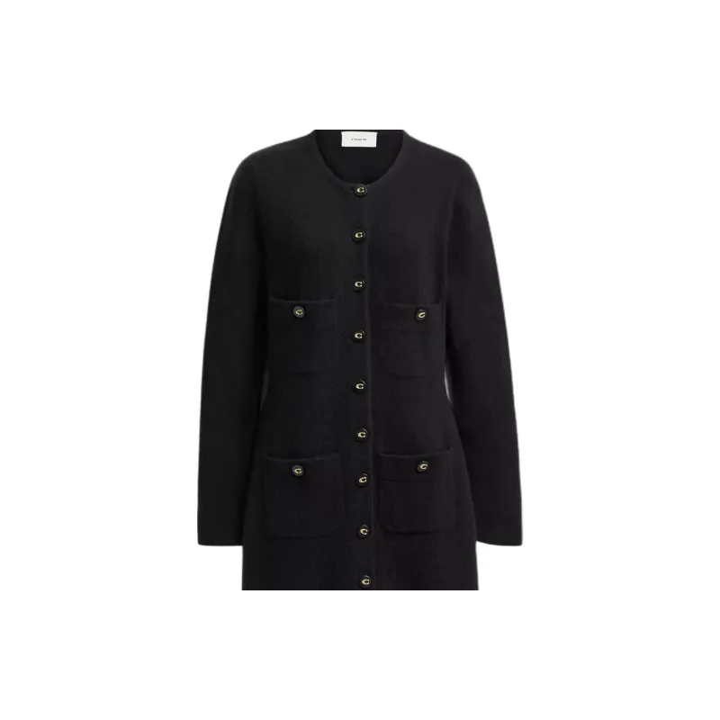 COACH Long Sleeved Dress Women's Black-3