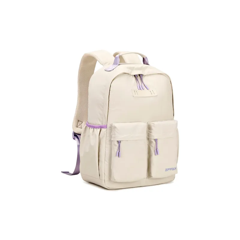 ZUOFEIFAN Fabric Backpack Regular Women's Ecru-1