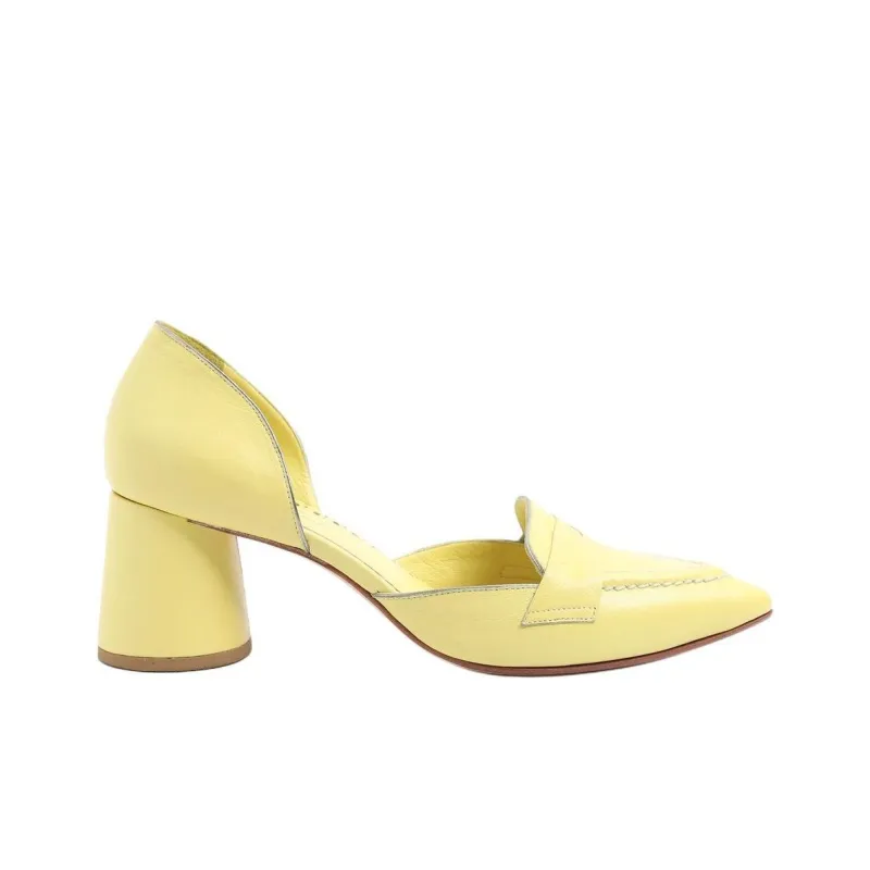Sarah Chofakian Peggy Chunky Heel High Heels Women's Yellow-1