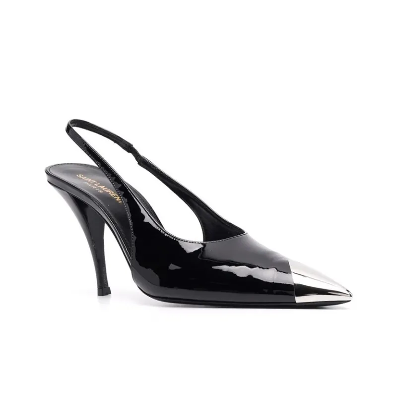 SAINT LAURENT Vesper Slim Heel High Heels Women's Black-2