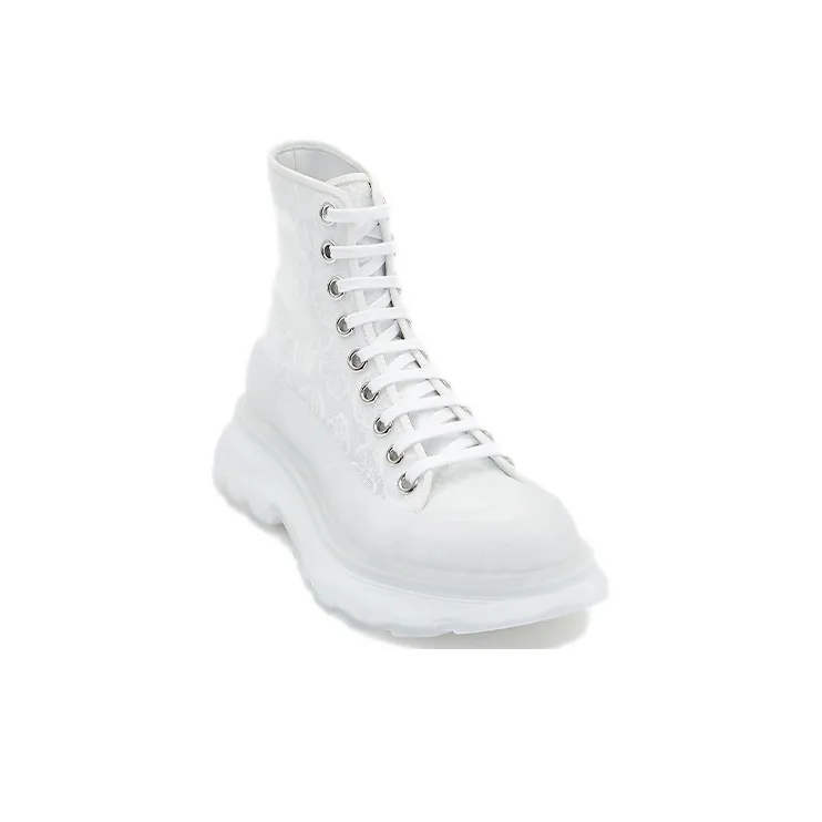 Alexander McQueen Tread Slick Lace Up High Boots 'White Transparent' Women's-2