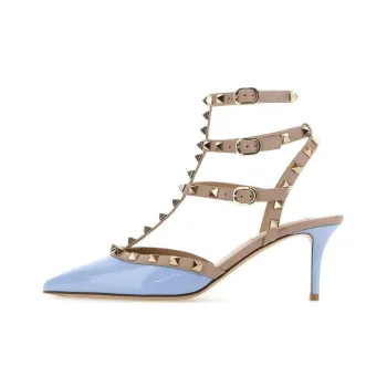 Valentino Garavani Rockstud Ankle Strap Pointed Toe Pumps