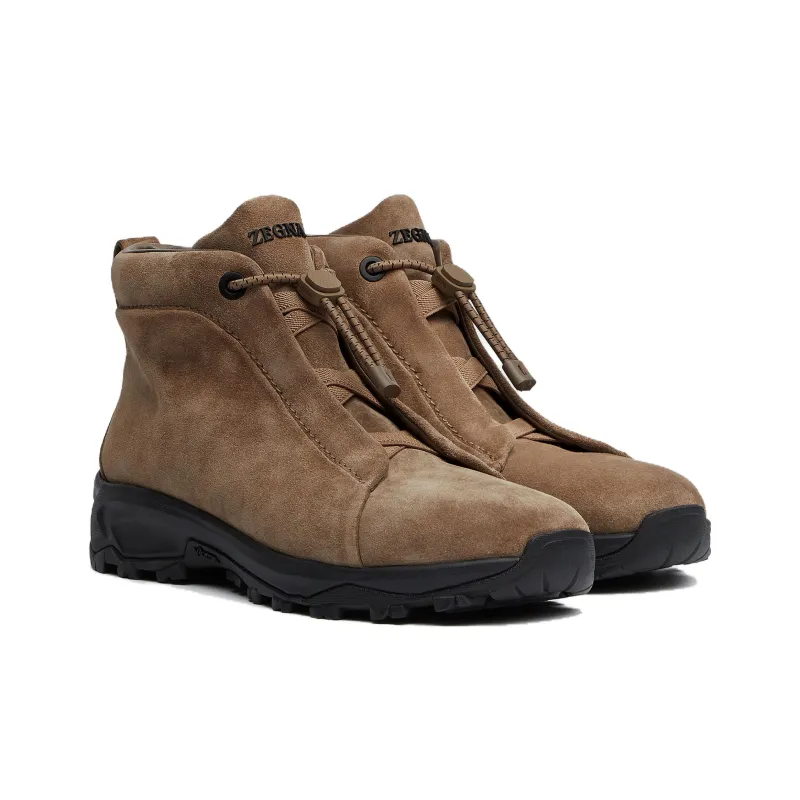 Zegna Triple Stitch Ankle Boots Men's Light Brown-2