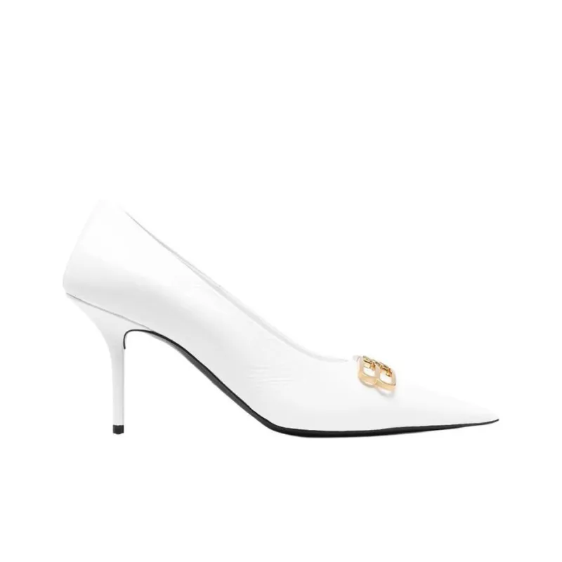 Balenciaga Knife Slim Heel High Heels 8cm Women's White-1