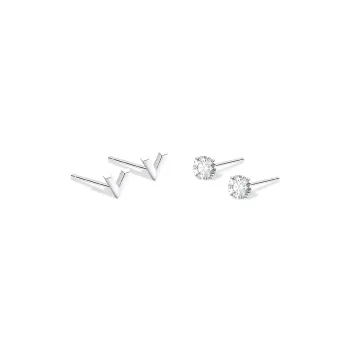 KUMET Sterling Silver Stud Earrings Women's Couple's Christmas And New Year's Gift For Anniversary