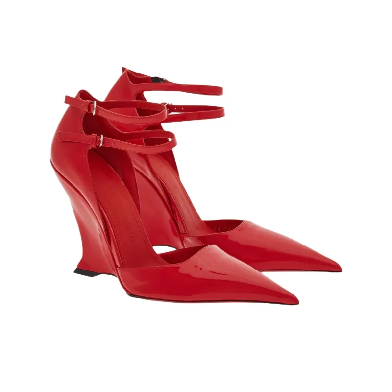 FERRAGAMO 105mm Pointed-toe High-wedge Sandals-2