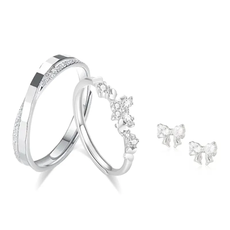 LUCA Sterling Silver Rings Unisex Gift Box Set-7