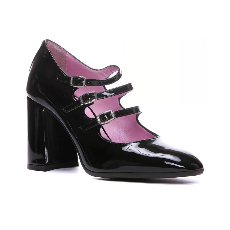 Carel Buckle Fastened Heeled Pumps-1