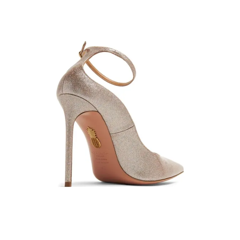 AQUAZZURA Love Affair 105mm Glitter Pumps-4