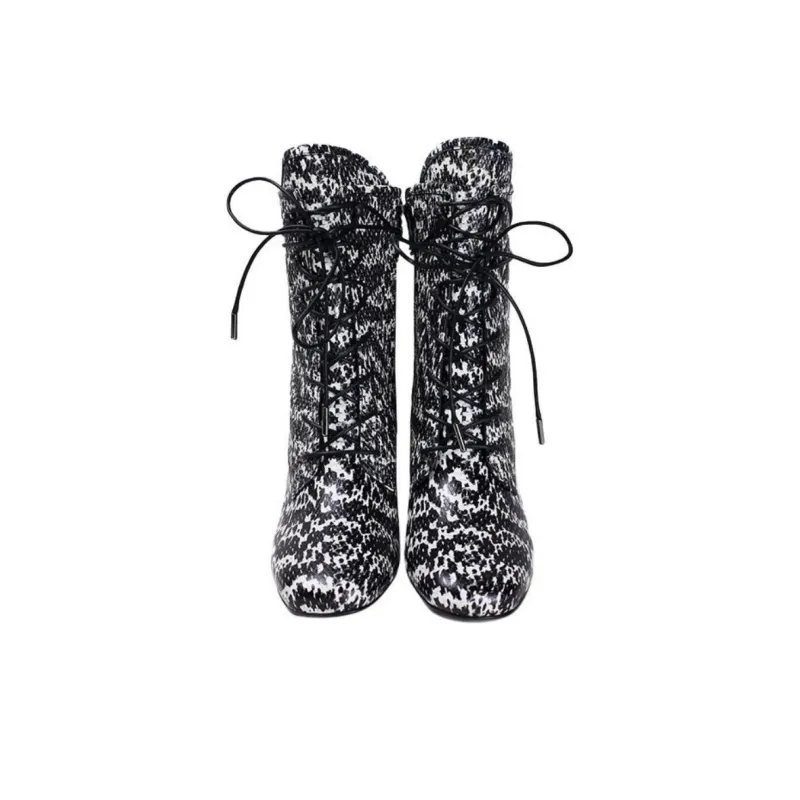 LONGCHAMP Ankle Boots Women's Black White-4
