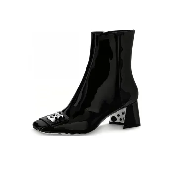LOUIS VUITTON X Yayoi Kusama 55mm Heeled Boots 'Black' Women's