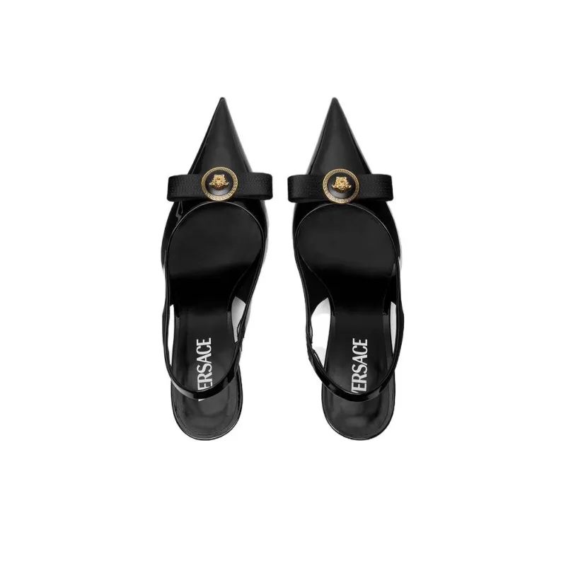 VERSACE Gianni Ribbon 85mm Slingback Pumps-4