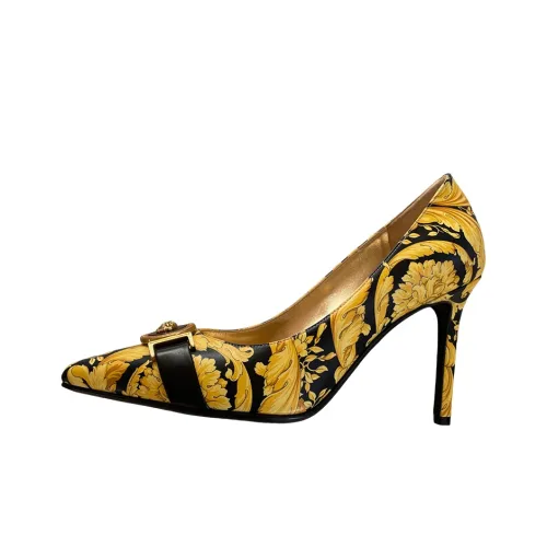 VERSACE Slim Heel High Heels Women's Gold Black
