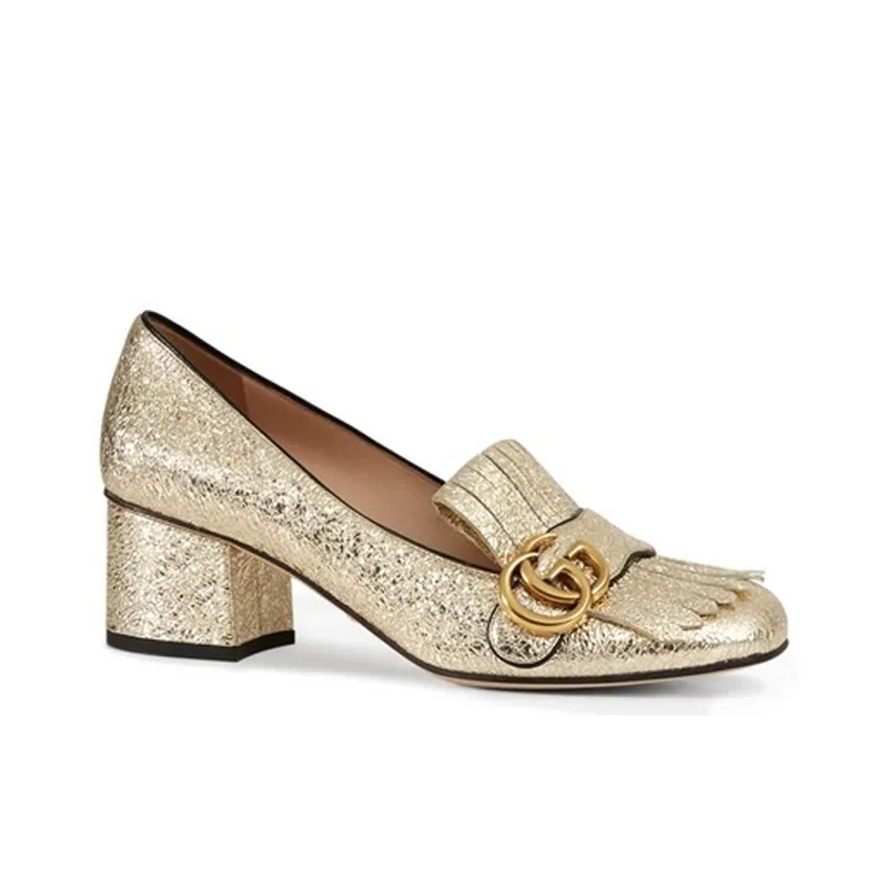 GUCCI Gold Marmont 55mm Pumps-1