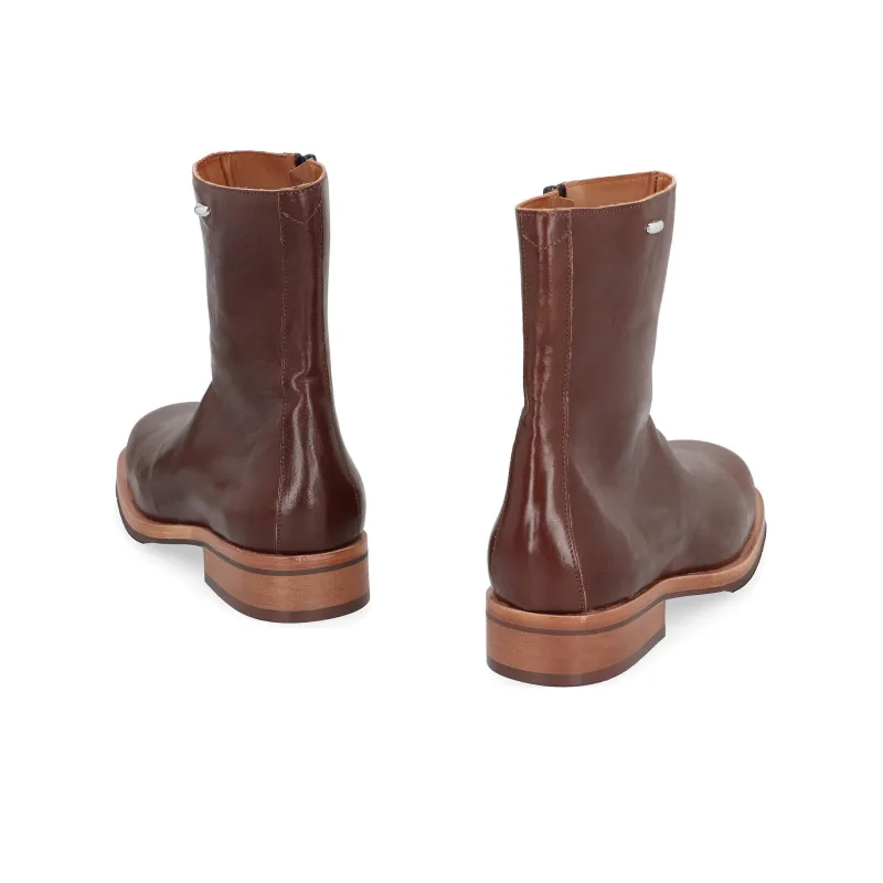 OUR LEGACY Square-toe Ankle Leather Boots-4
