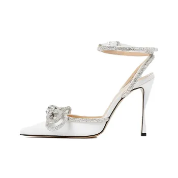 MACH & MACH Double Bow 115mm Satin Pumps