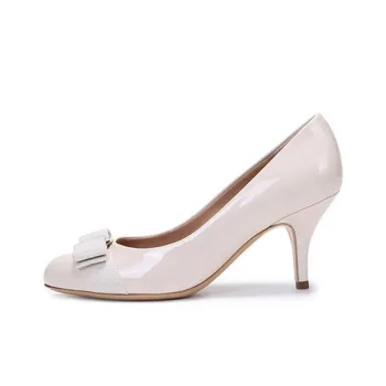 FERRAGAMO Slim Heel High Heels 7cm Women's Bone White