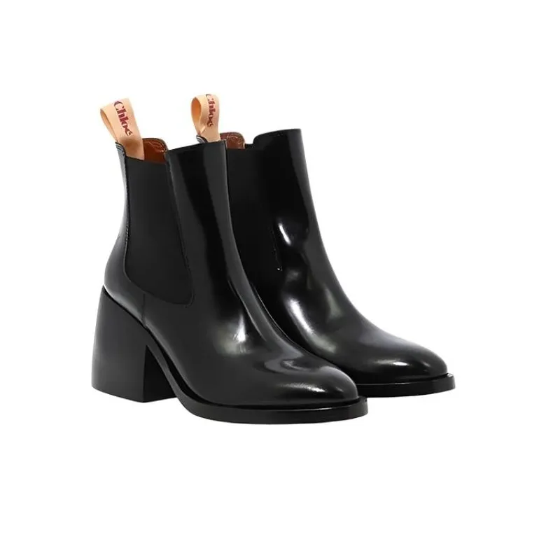 See By Chloe Short Chelsea Boots 8cm Women's Black-3