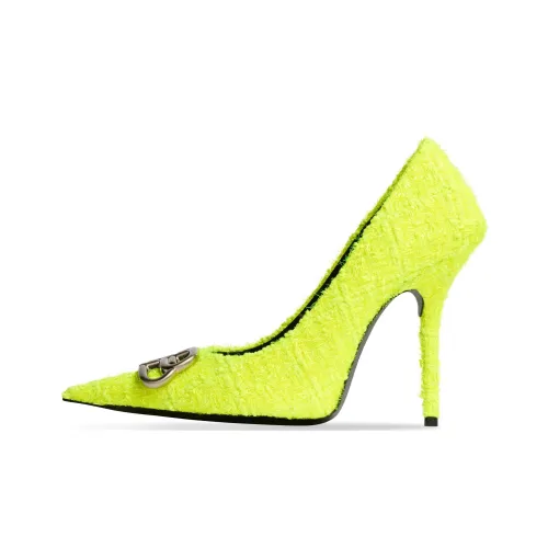 Balenciaga Knife Slim Heel High Heels 11cm Women's Neon Yellow