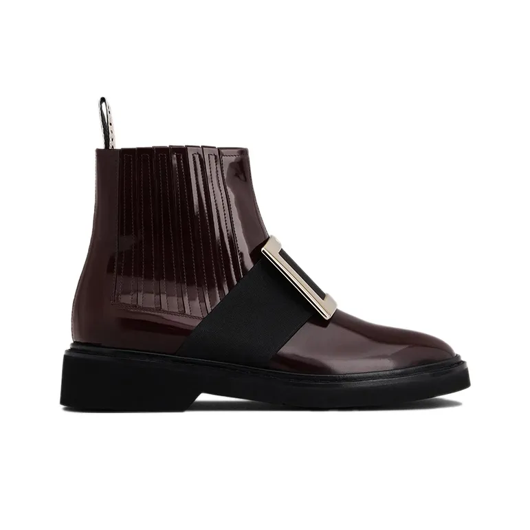 Roger Vivier Viv' Rangers Ankle Boots Women's Burgundy-1