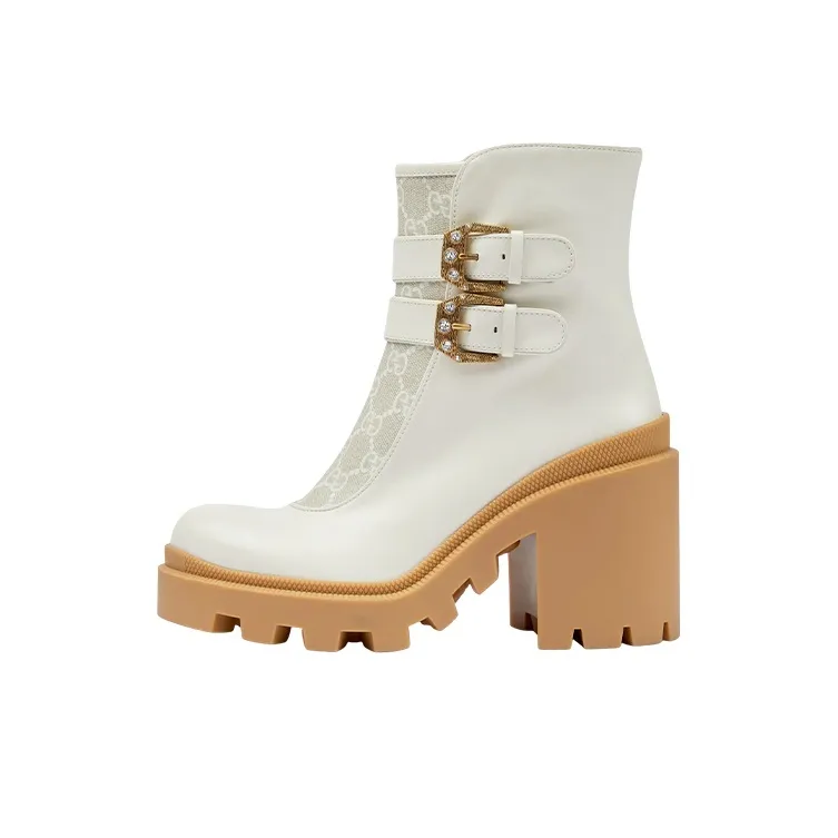 GUCCI GG Canvas Ankle Boots Women's-0