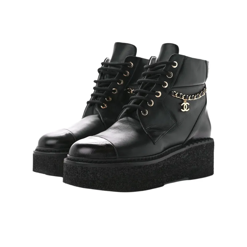 CHANEL Ankle Boots 5.5cm Women's Black-2