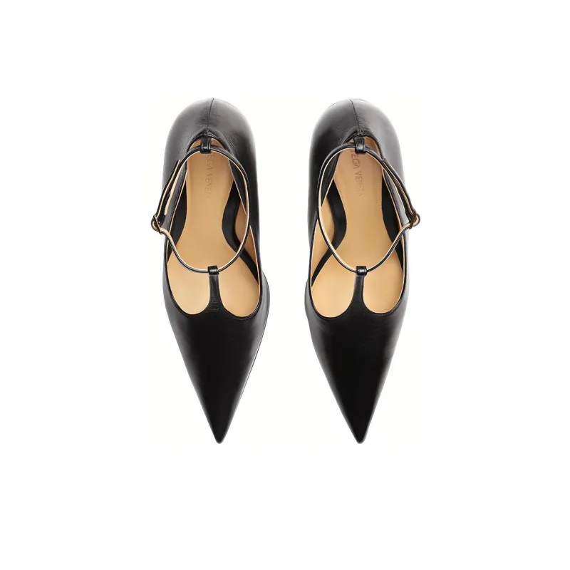 Bottega Veneta Punta Irregular Heel High Heels 10cm Women's Black-1