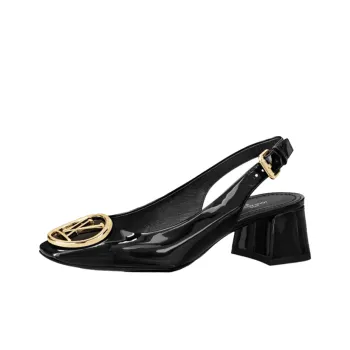LOUIS VUITTON Madeleine Chunky Heel High Heels Women's Black